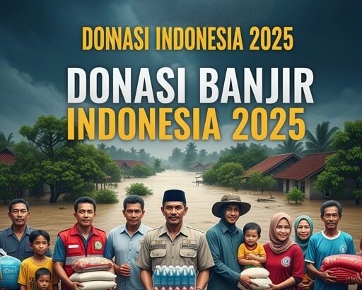 Relawan menyalurkan donasi banjir Indonesia 2025