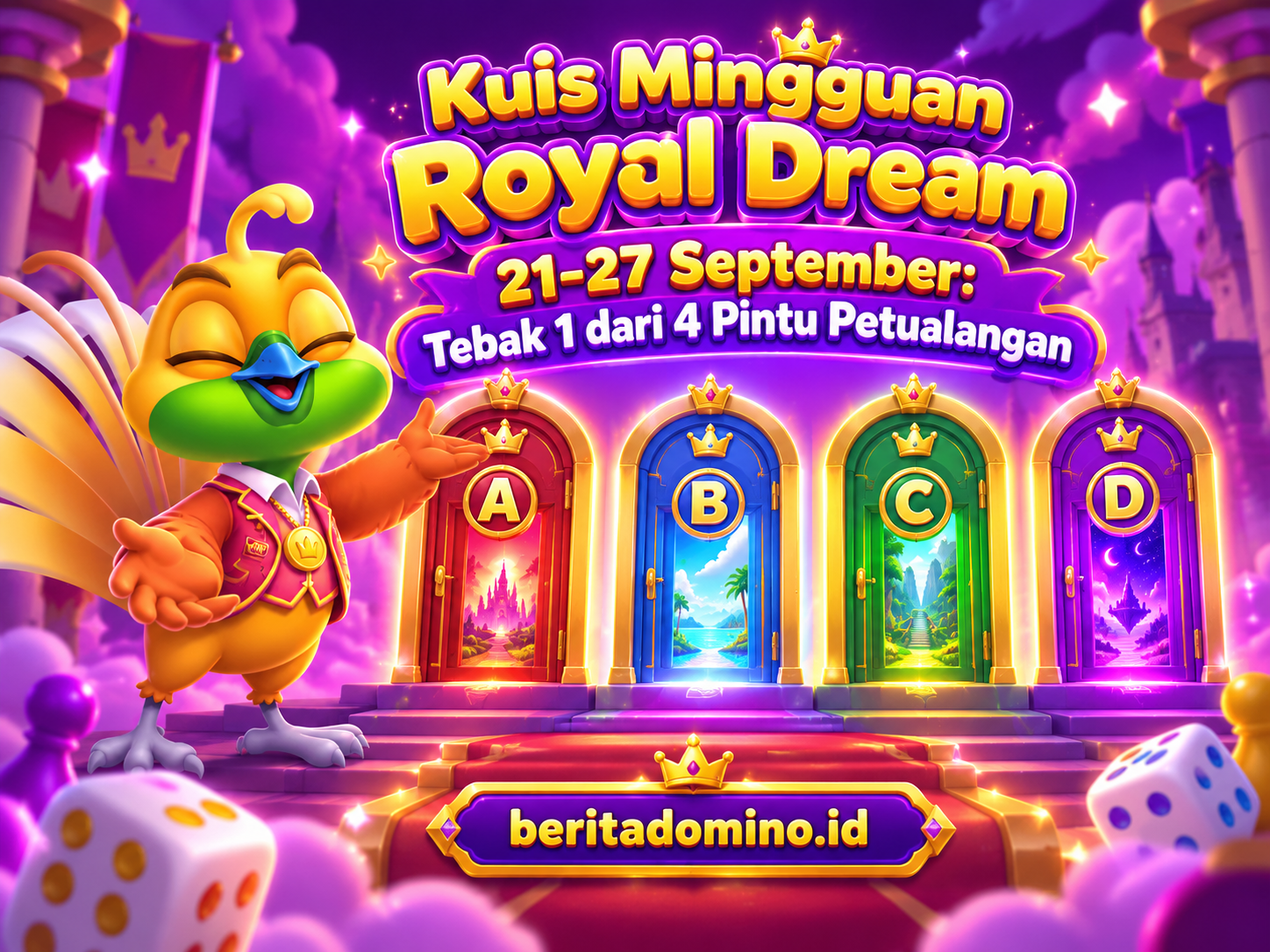 Kuis Mingguan Royal Dream 21–27 September: Tebak 1 dari 4 Pintu Petualangan
