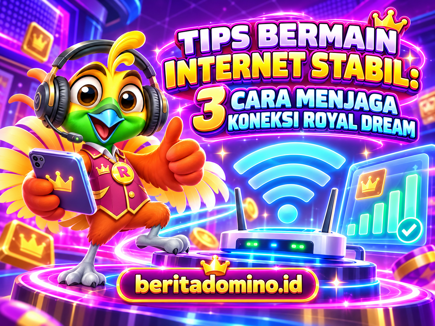 tips internet stabil saat bermain Royal Dream dengan saran Roya mengenai sinyal dan WiFi